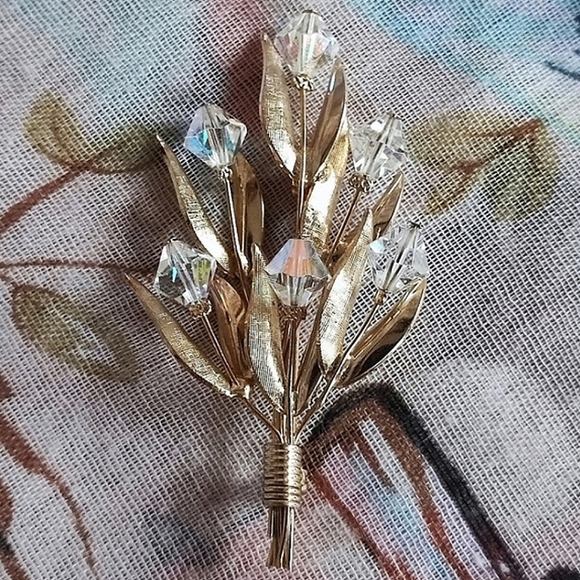 Aurora Borealis Round Vintage Crystal Unsigned Clip Earrings EUC - Picture 13 of 14